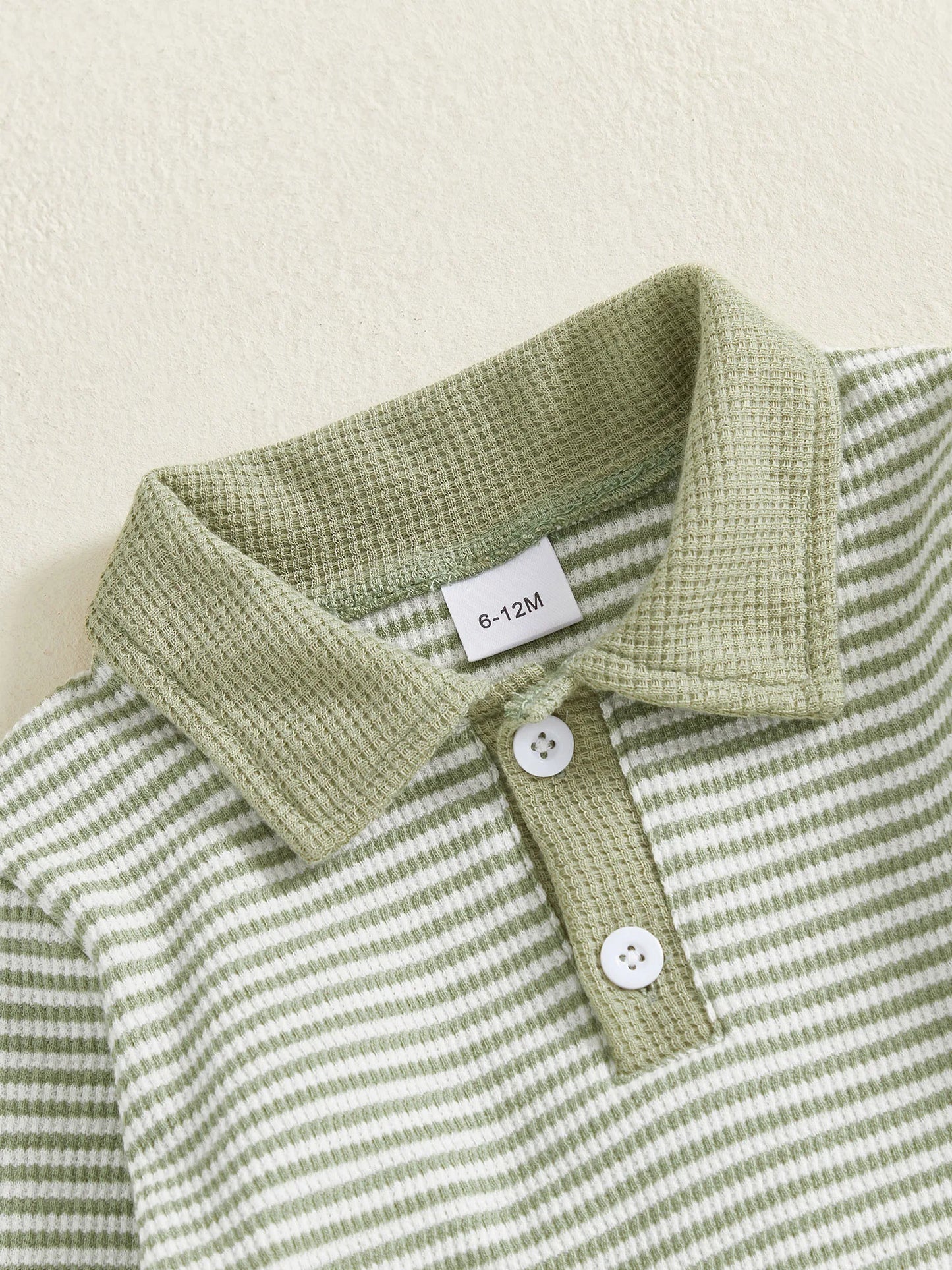 Baby Boys Striped Outfit Set - Long Sleeve Lapel Top with Pants (0-4Y)