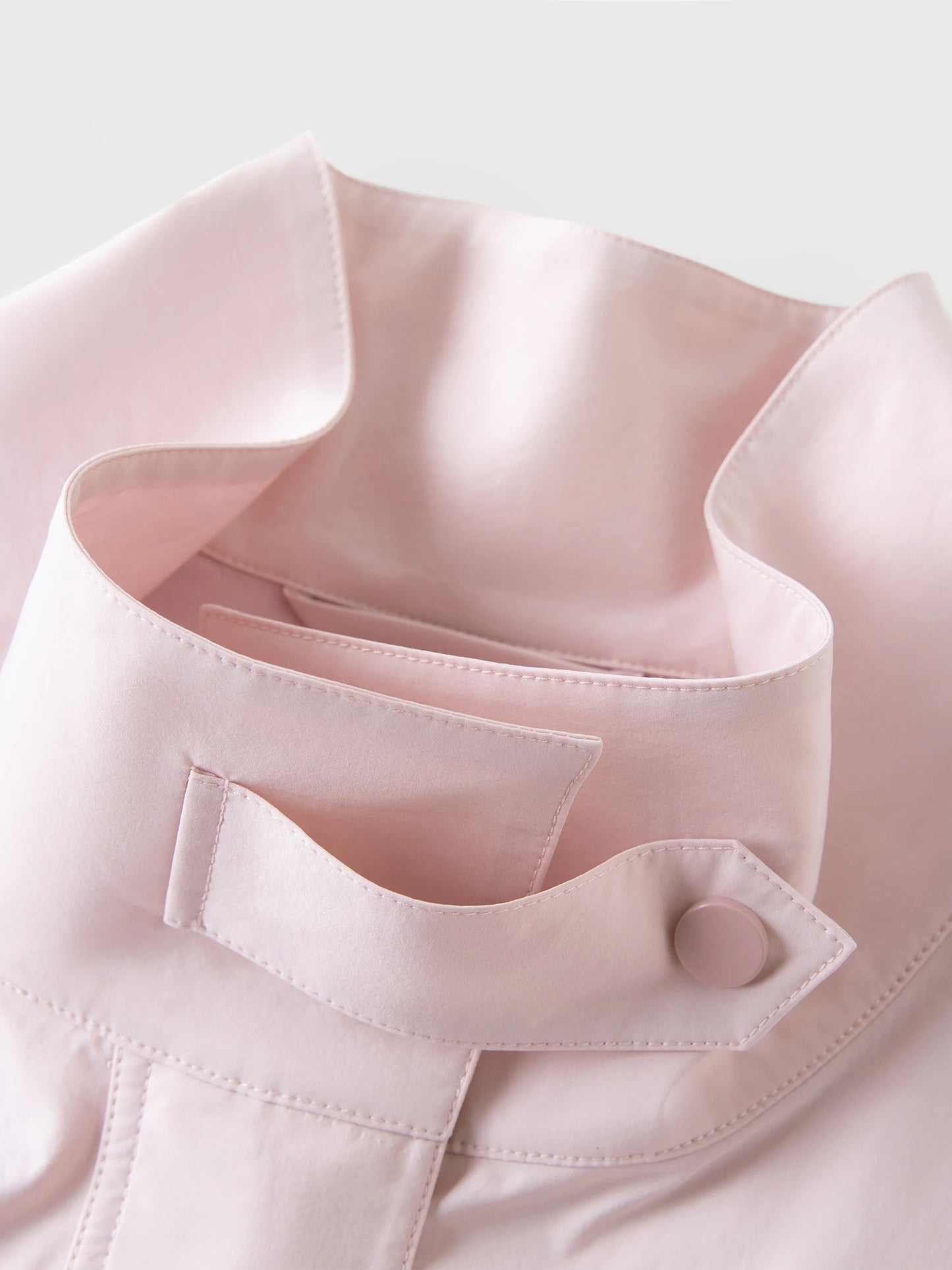 Pink Cropped Jacket - Relaxed Fit Drawstring Hem Windbreaker