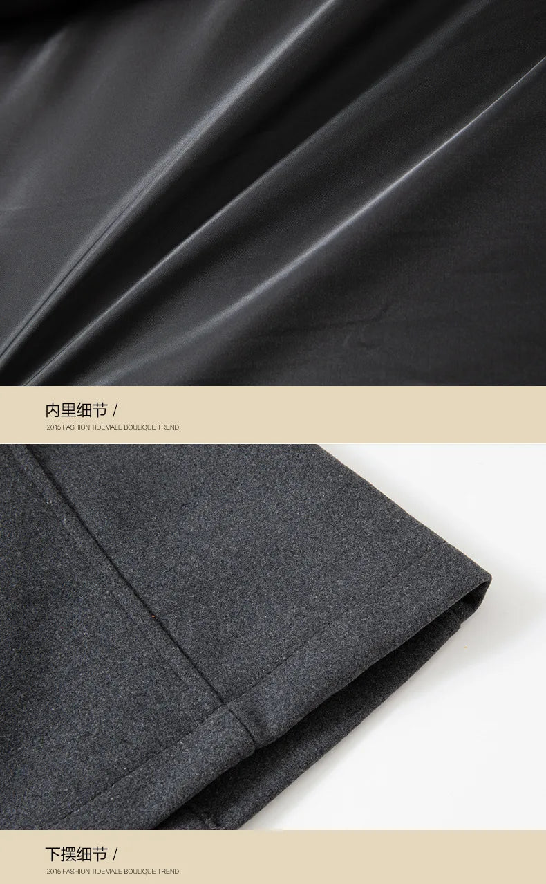 Men's Wool Blend Winter Overcoat - Single Breasted Trench Coat