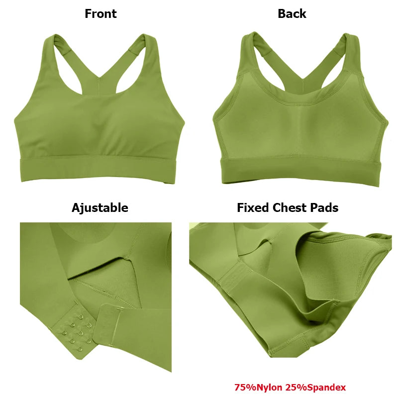 Women's High Impact Fitness Yoga Bra Buttery Soft Gym Running Breathable Quick Dry Sports Vest