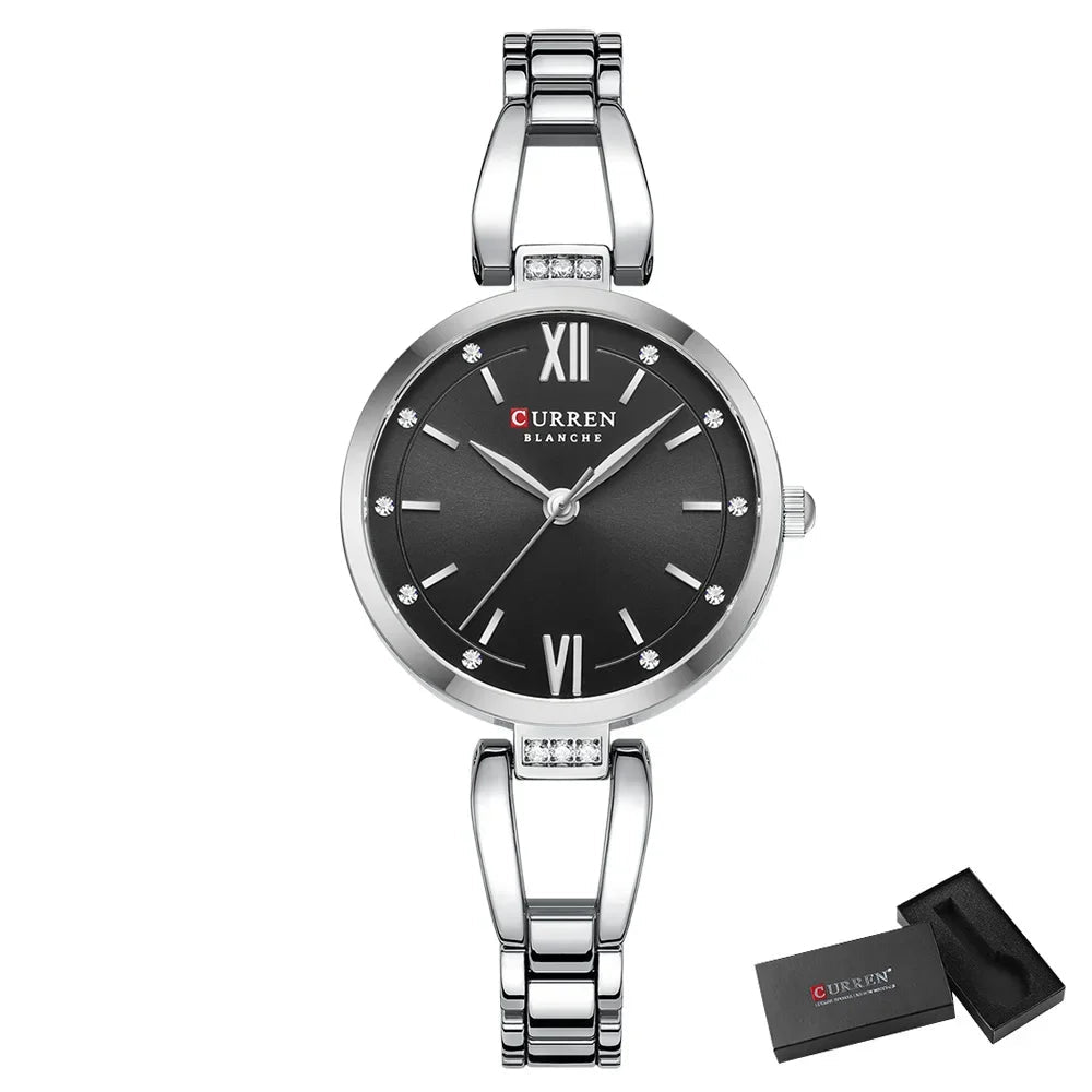 Diamond Ladies Quartz Watch - Waterproof Stainless Steel Luxury Timepiece