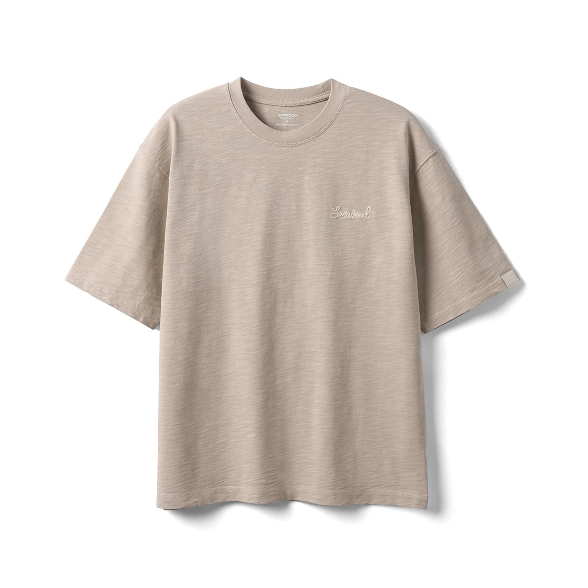 Heavyweight 300gsm Slub Cotton Oversized T-Shirt with Letter Embroidery