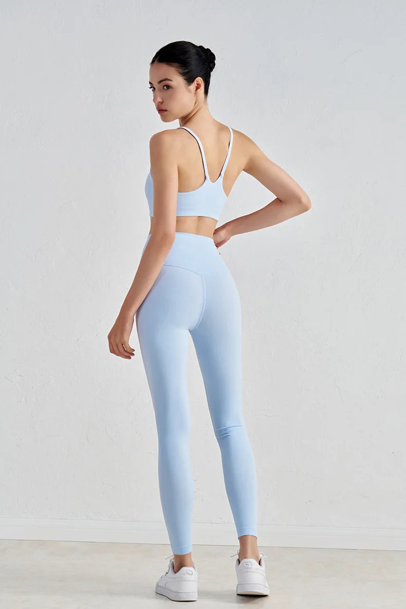 Nylon Spandex Yoga Bra Top - Removable Pads & Adjustable Straps