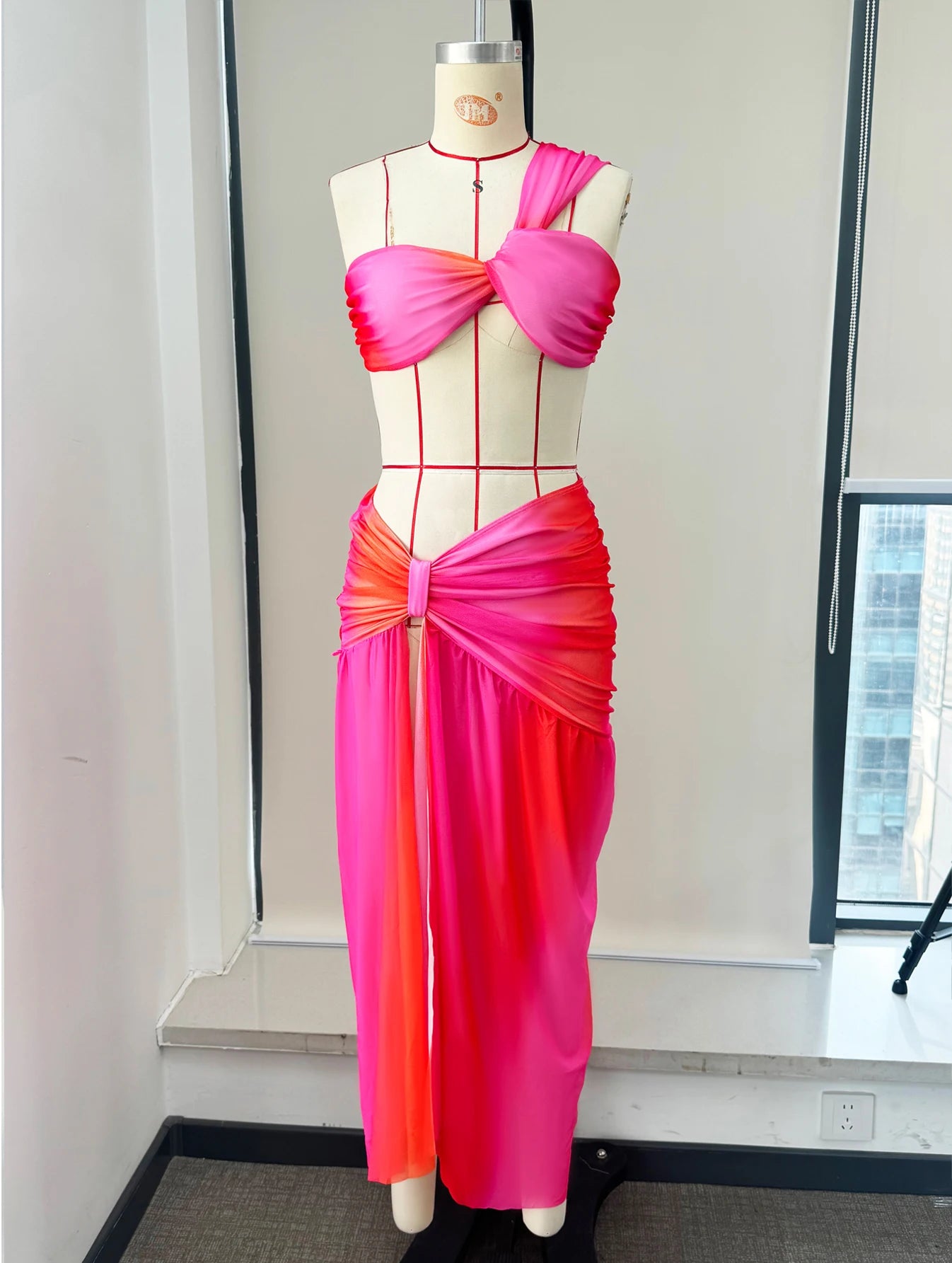 Women's One Shoulder Skirt Summer Semi-sheer Party Elegant Slim Beach Dress