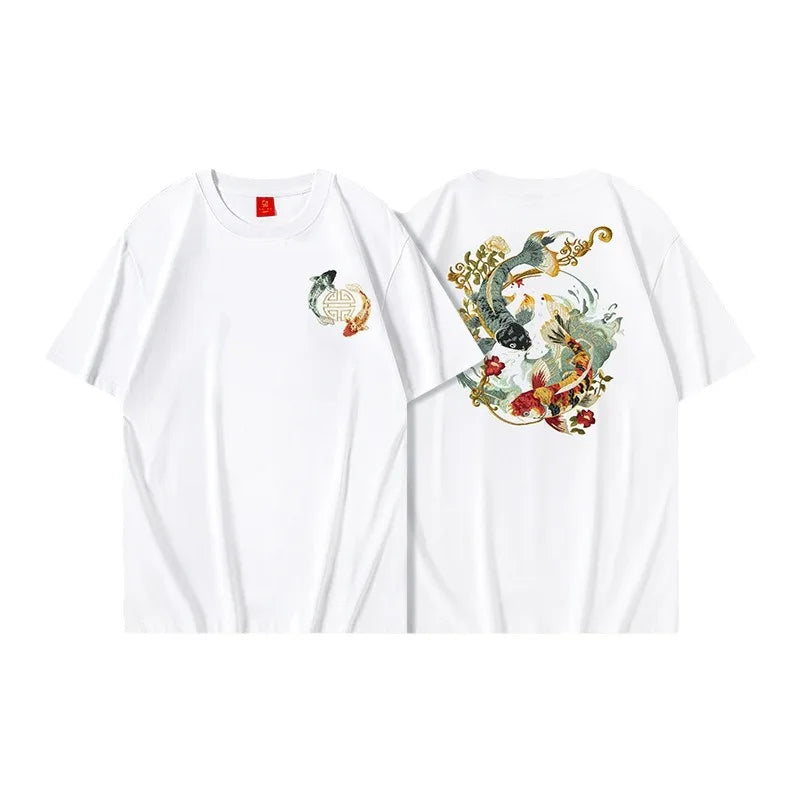 Koi Embroidered T-Shirt