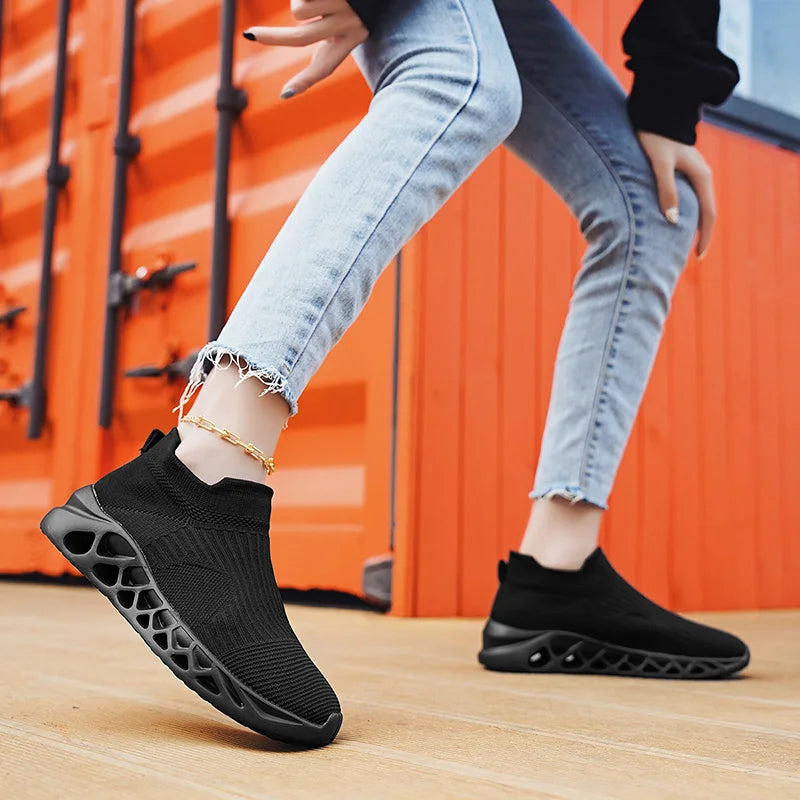 Men's Slip-On Platform Sneakers - Casual Running Sports Trainers