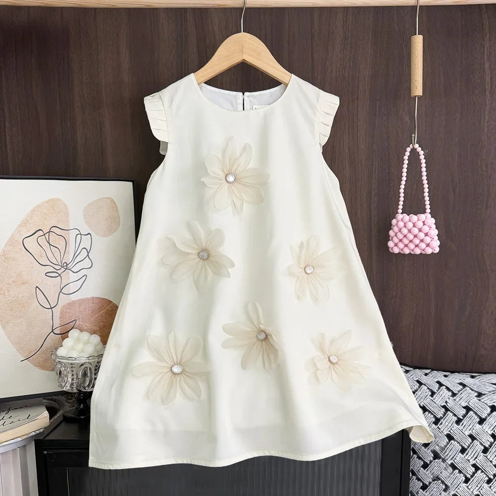 Girl's 3D Flower Princess Dress 2-12 Years