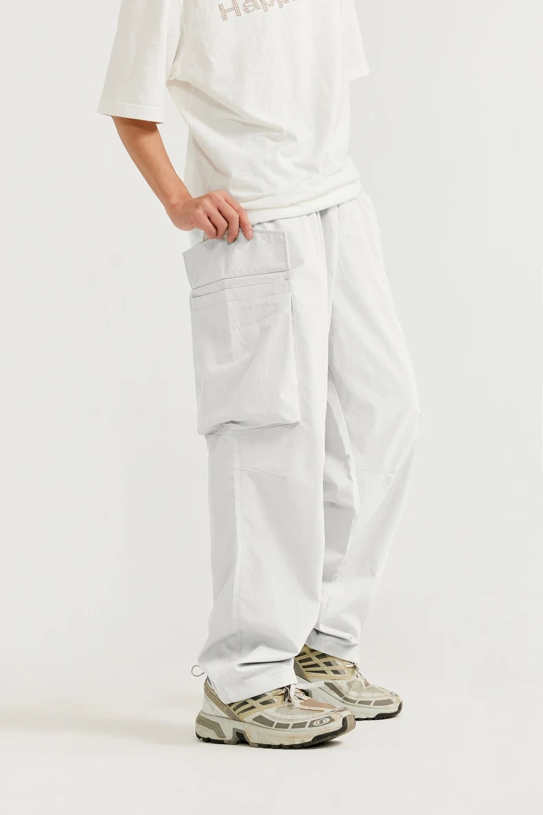 Men's Straight Leg Cargo Soft Touch Elastic Waist Casual Trousers