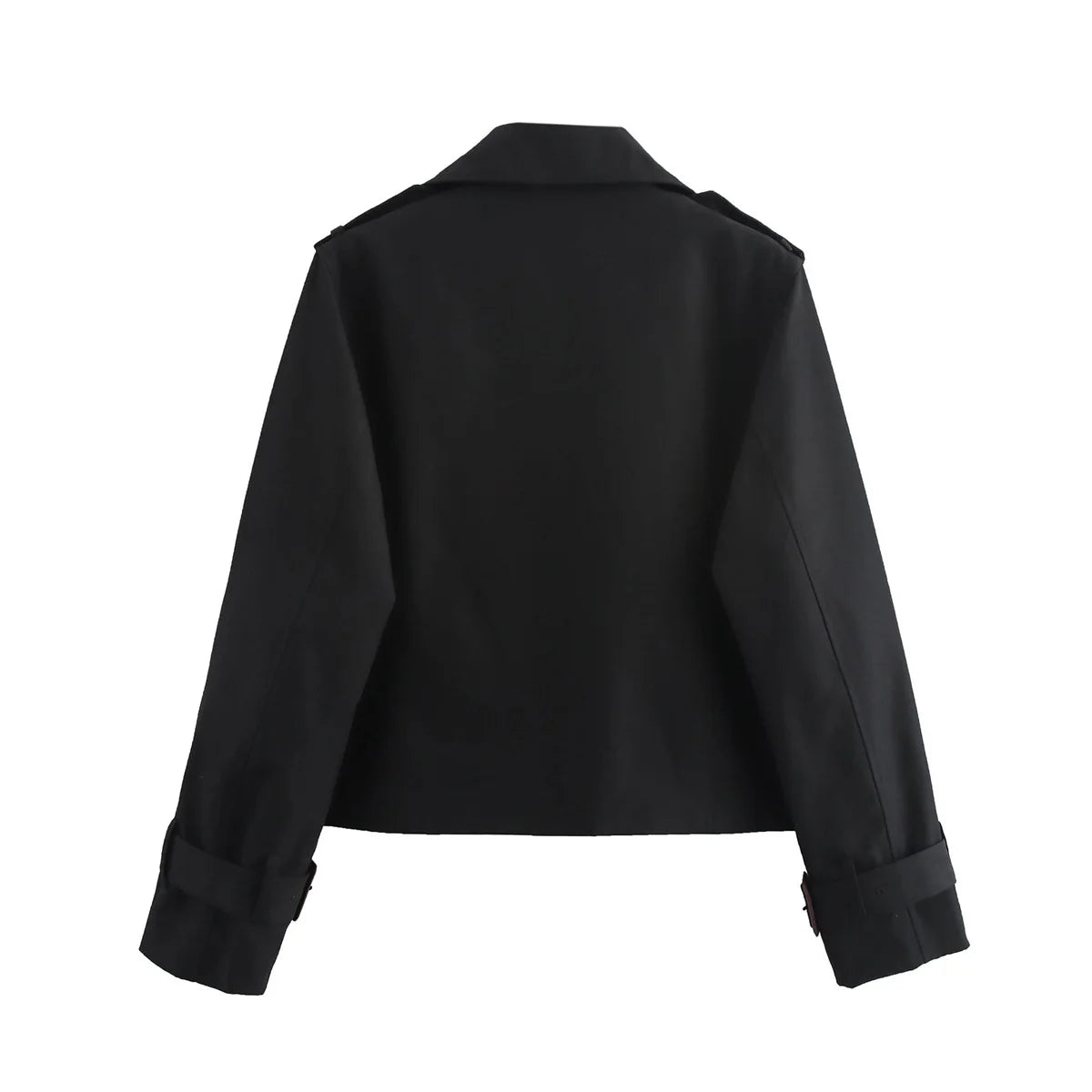 Cropped Trench Coat - Double Breasted Vintage Short Jacket