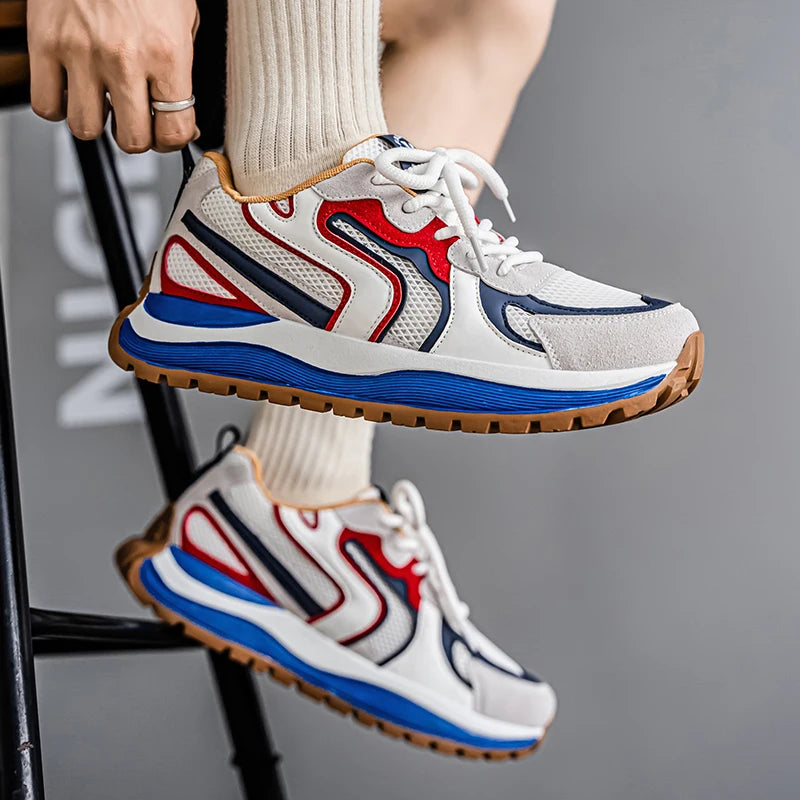 Men's Platform Vulcanized Sneakers - Breathable Tennis Sports Shoes