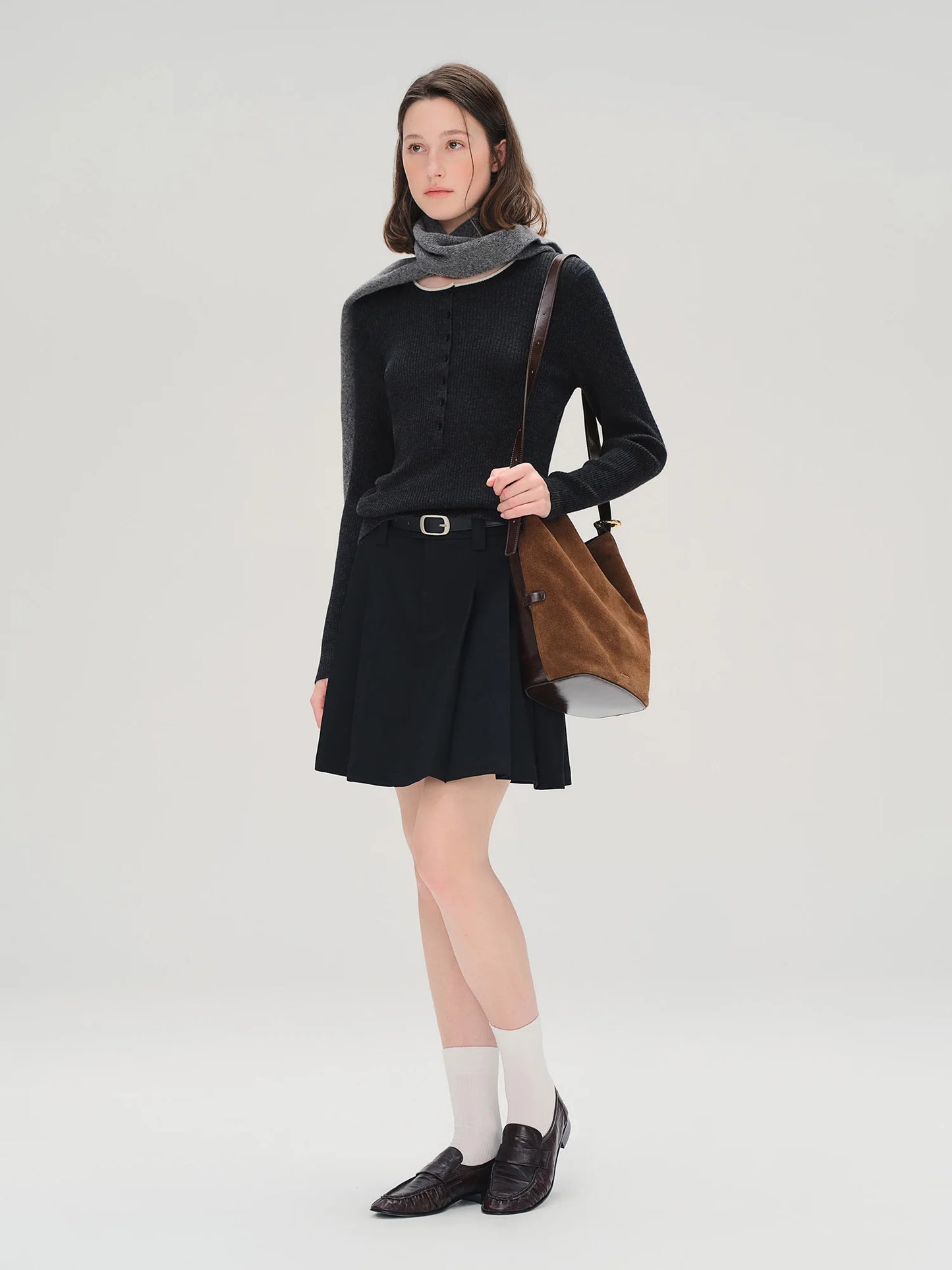 Merino Wool Ribbed Knit Sweater