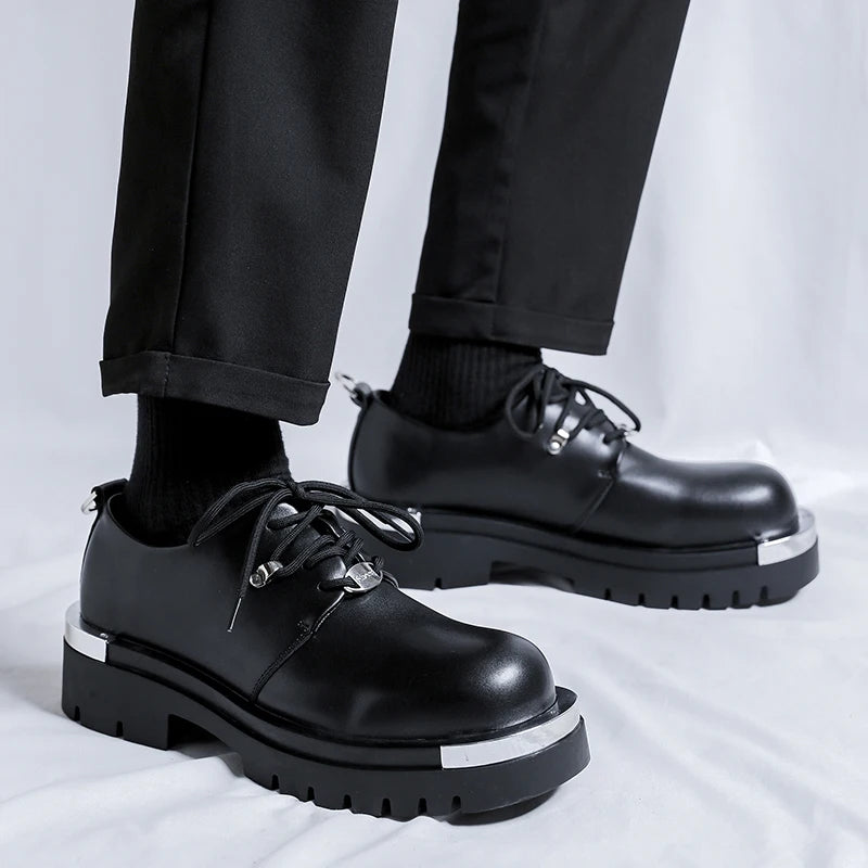 Men's Platform PU Leather Lace-up  Shoes
