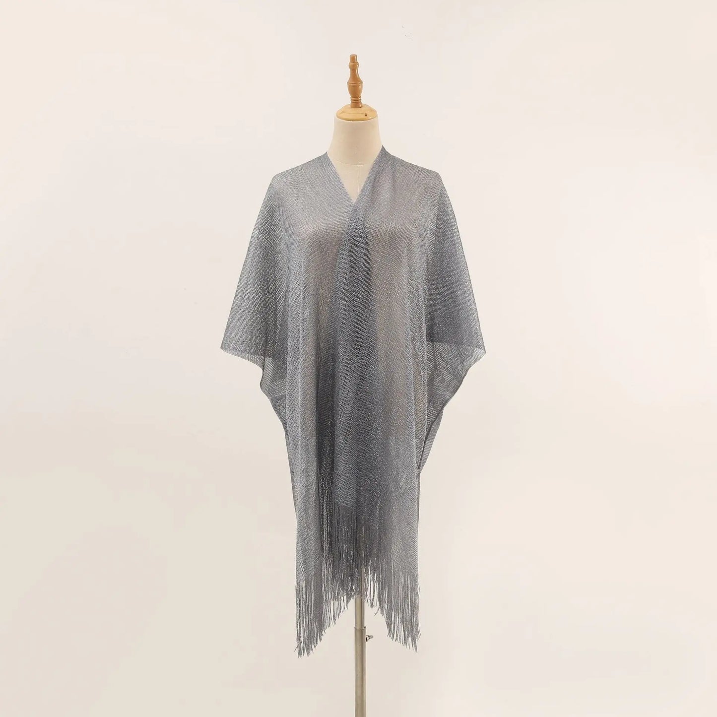 Women Swimsuit Cover Ups Shawl-Collar Caftans Beach Tunic Dress Robe Solid Tassel Pareo Beach Cover-ups