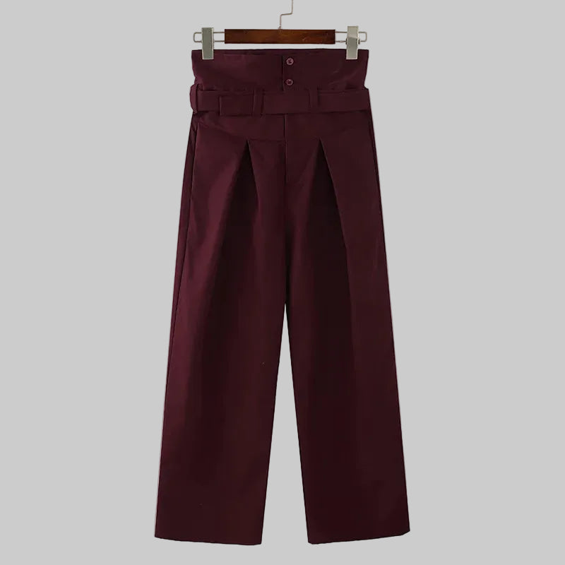 Deconstructed High Waist Wide Leg Trousers