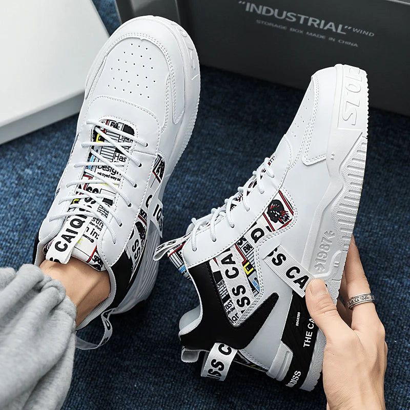 Platform Vulcanized High-Top Sneakers - Unisex Sports Shoes