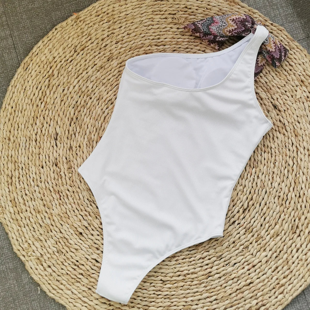 One Shoulder Ruffle Skirt Swimsuit - Women's A-Line Beach Swimwear