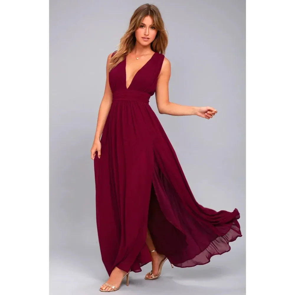 Women Backless Mesh Long  maxi Summer Dress