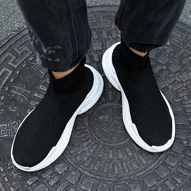 Men's Casual Sports Mesh Running Slip On Breathable Designer Tennis Shoes Walking Sneakers