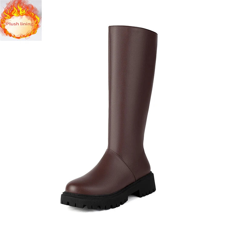 Faux Suede Ankle Boots - 5cm Flat Heel with Belt Buckle Detail