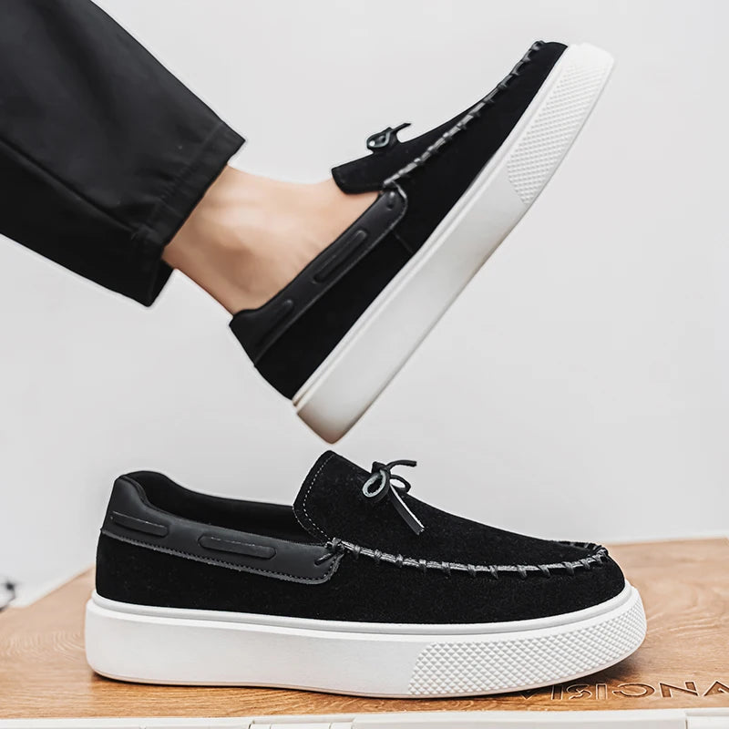 Men's Casual British Style Slip-on Suede Leather Loafers