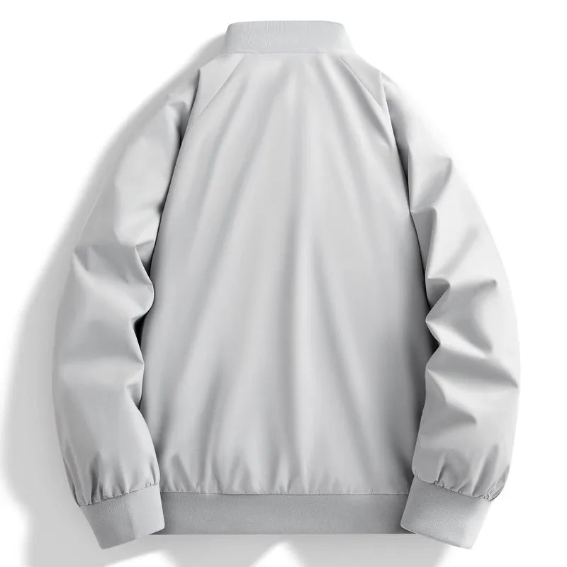 Men's Windproof Bomber Jacket - Stand Collar Baseball Outerwear Coat