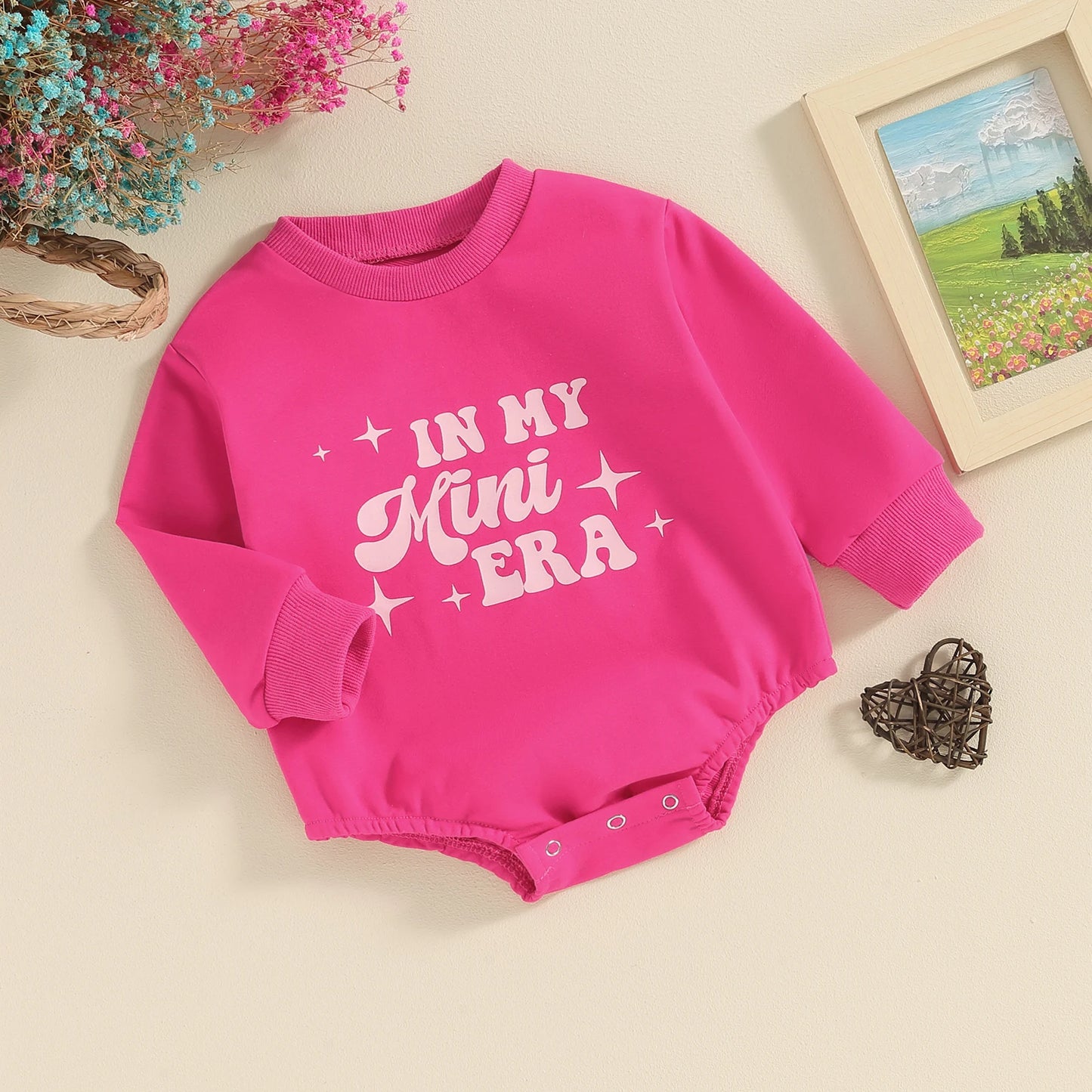 Mommy and Me Matching Sweatshirts/Romper 0-24M Long Sleeve Letter Print Crew Neck Pullovers/Jumpsuits