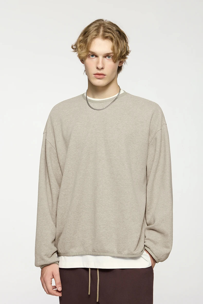 Men's Premium 365gsm Fleece Cropped Pullover Sweatshirt