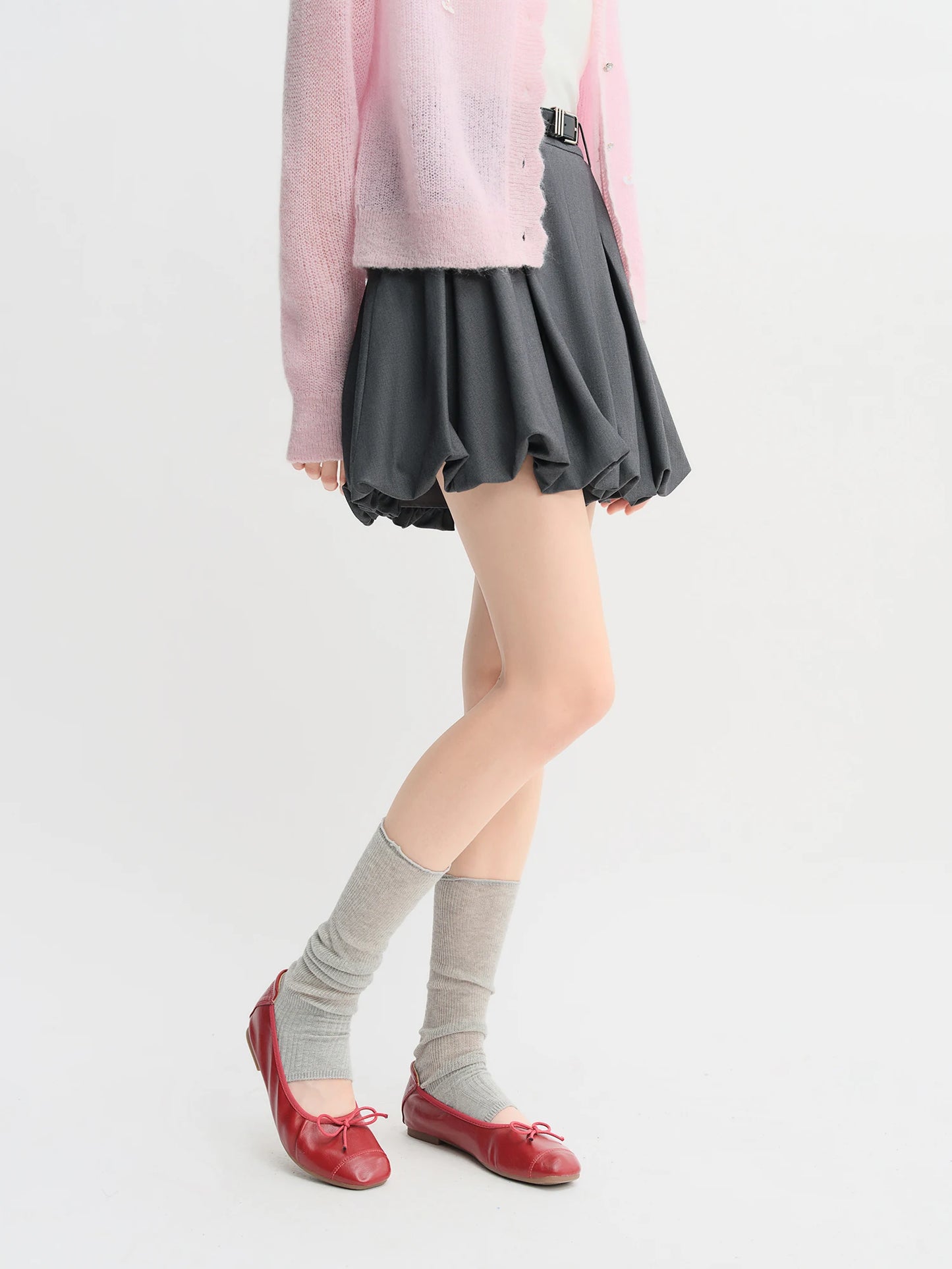 Plus Size Ballet Style A-Line Short Skirt - Sweet Autumn Grey