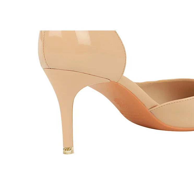 Patent Leather Metal Tip Pumps - Available in 7cm and 10.5cm Heel Heights