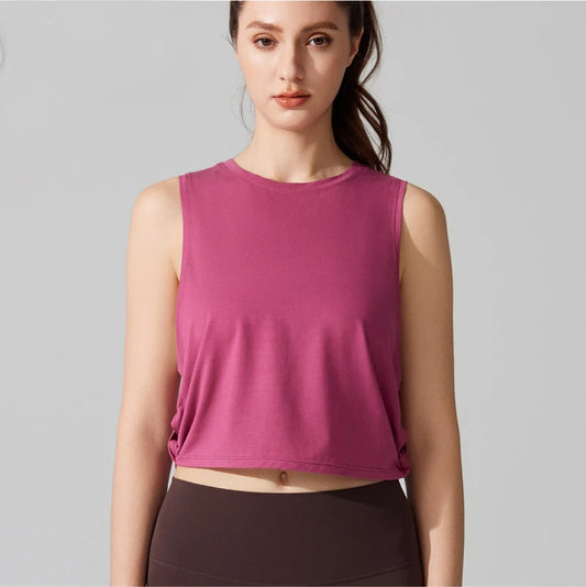 Women's Sleeveless Yoga Vest - Loose Fit Quick Dry Athletic Tank Top