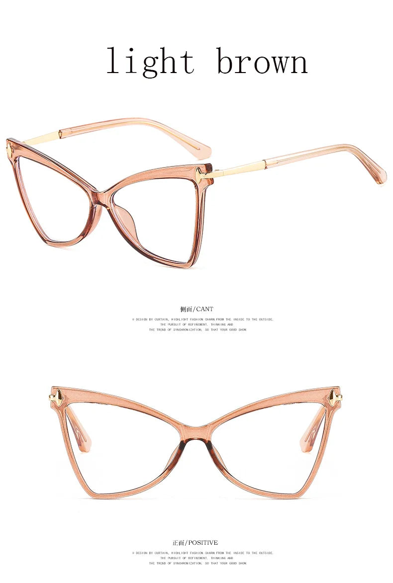 Women's Cat Eye Blue Light Blocking Glasses - Butterfly Large Frame Eyewear