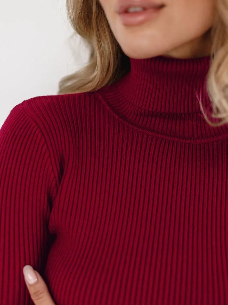 Women's Knitted Pullover Turtleneck