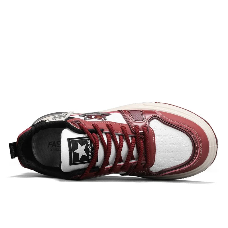 Men's Casual Stars Platform Crystal Fish  Skateboard Sports Sneakers