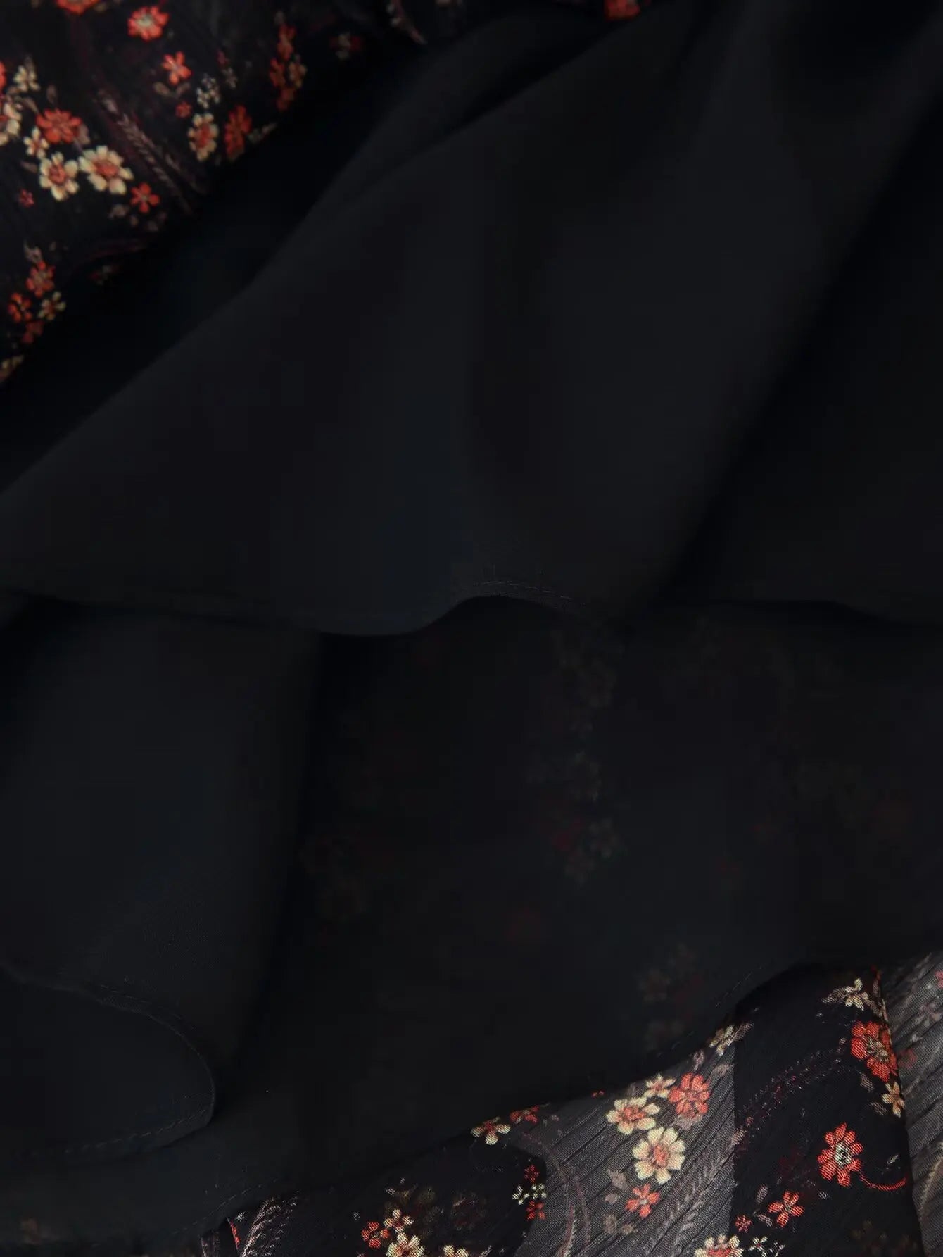 Floral Print High Neck Mini Dress - Long Sleeve Spring Autumn Dress