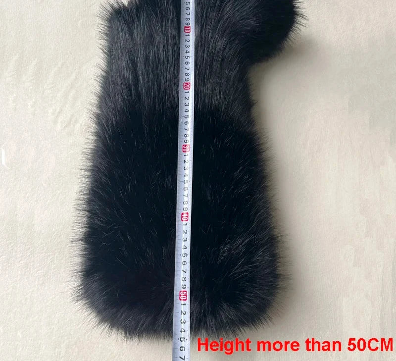 Women's Winter Thigh High Fluffy Plush Knee High Fur Faux Boots