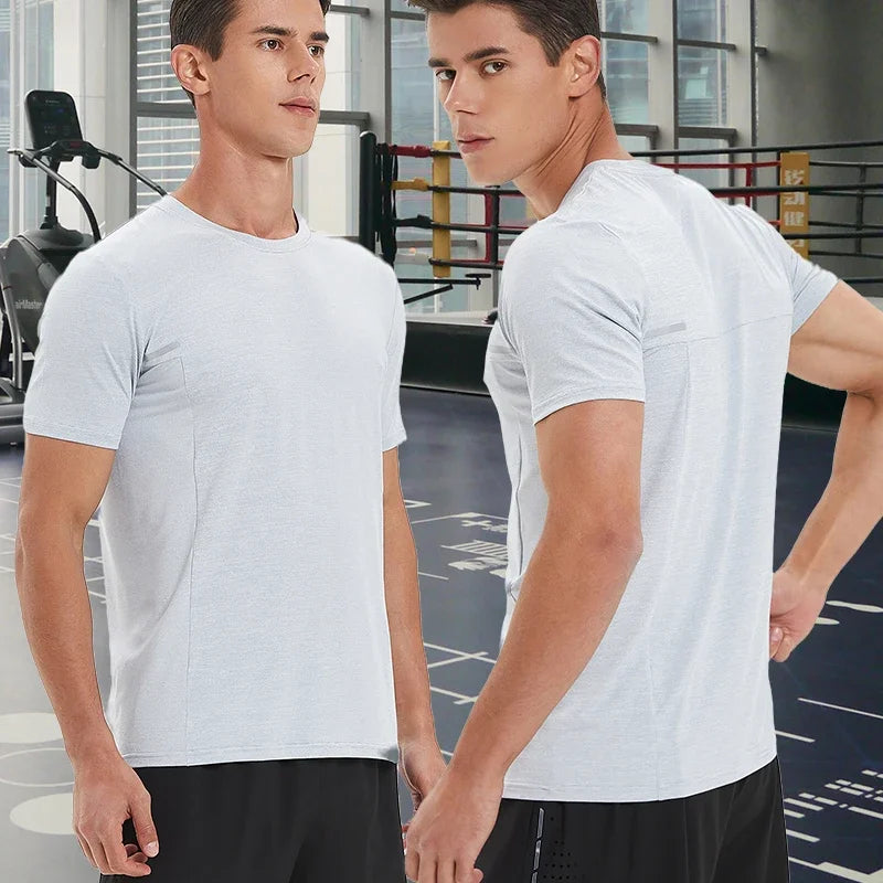 Men's Sports Fitness Short Sleeve Gym Compression Workout Casual Quick Dry Muscle Fit T-Shirt