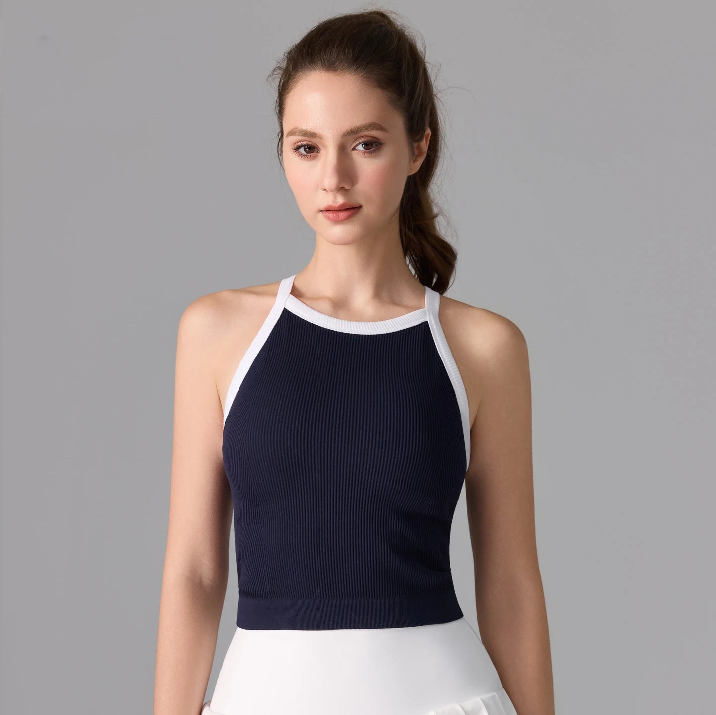 Women's Seamless Knitted Yoga Top - Sleeveless Quick Dry Workout Vest