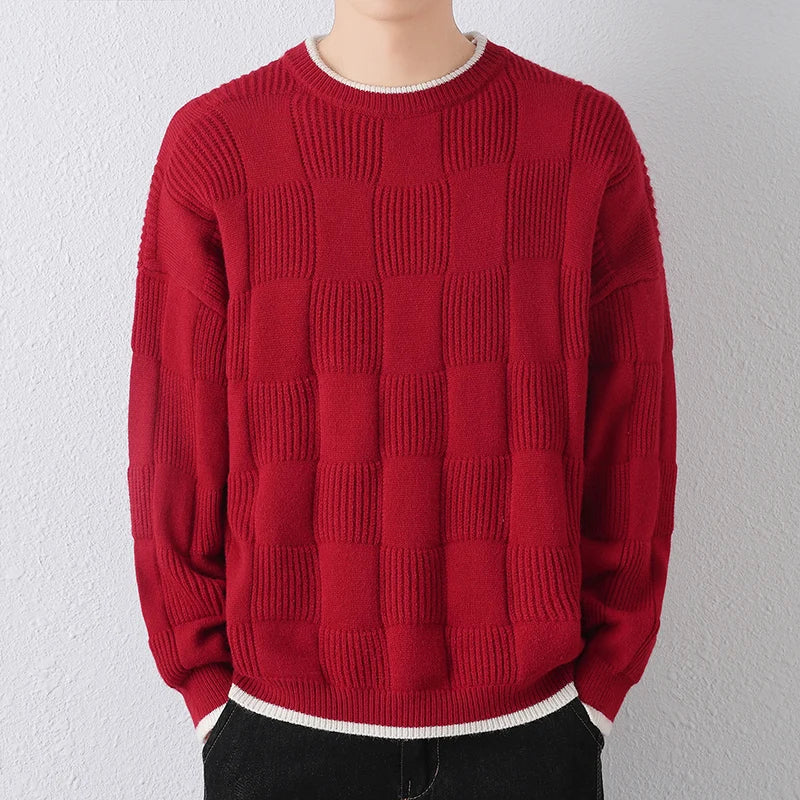 O-Neck Loose Warm Breathable Knit Pullover