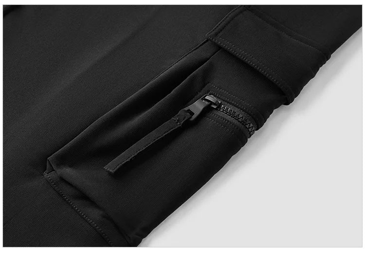Winter Women's Fleece Wide Leg Pants - Black Cargo Streetwear Casual