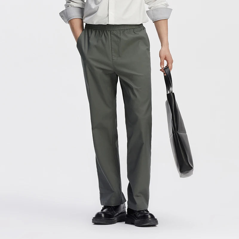 Commute Solid Straight Leg Trousers - Classic Versatile Autumn Pants