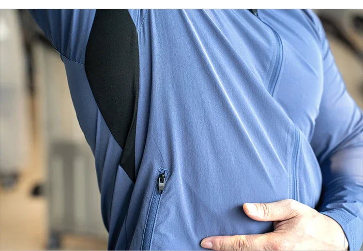 Men's Sports Fitness Running Training  Long-sleeved Quick-drying Outer Jacket