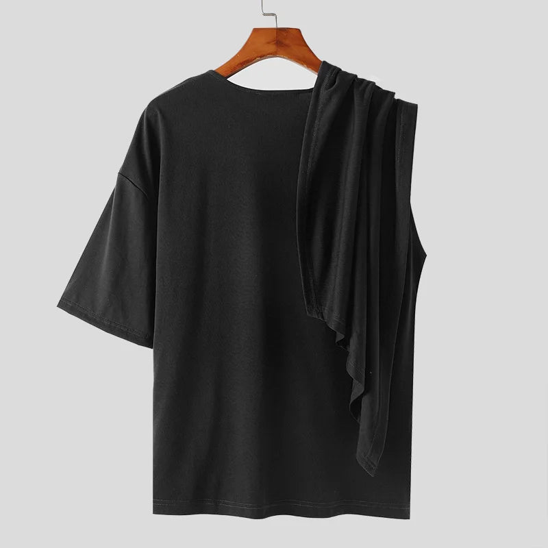 Men's Irregular Round-neck Short Sleeve T-Shirt