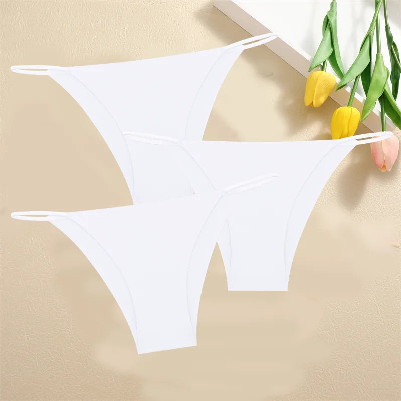 3-Pack Seamless Low Waist Bikini Briefs - Comfortable Stretch Underwear