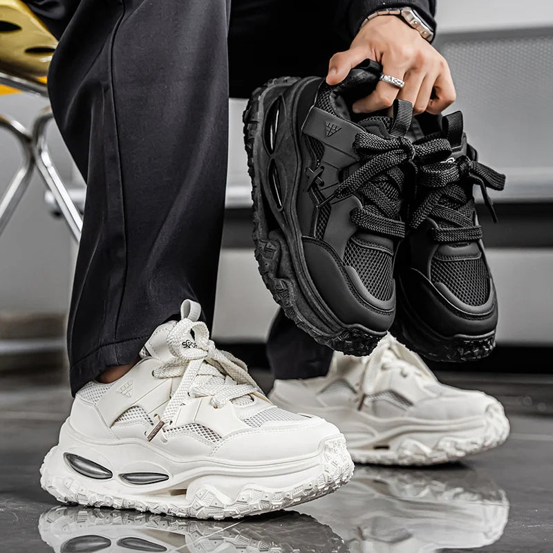 Street Style Platform Sneakers - Men's Skateboard Running & Tennis Trainers