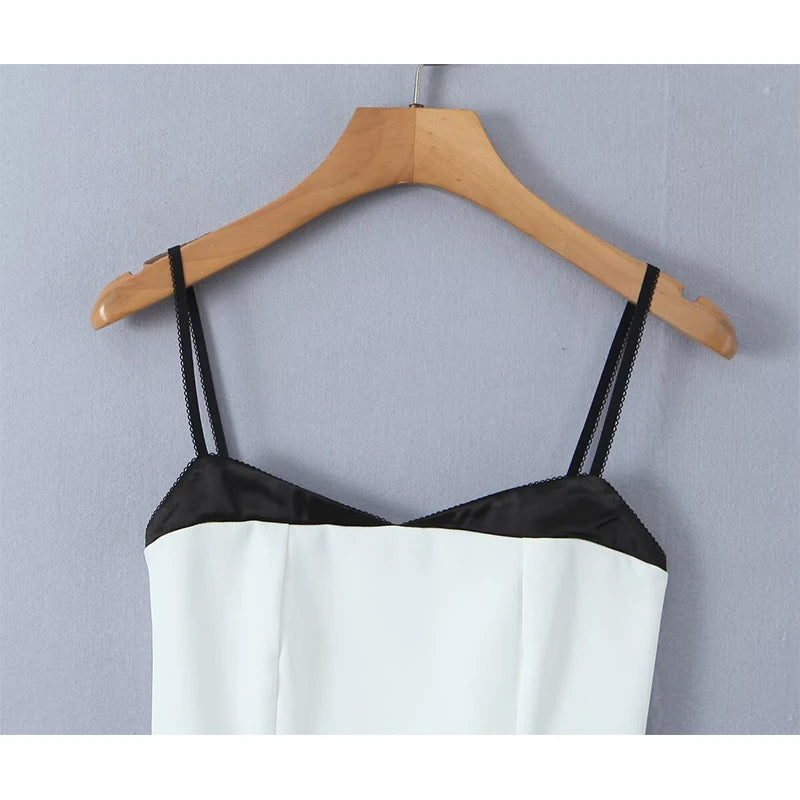 Colour Blocking Crop Top Cami - Sleeveless Slim Tank Top Y2K Style