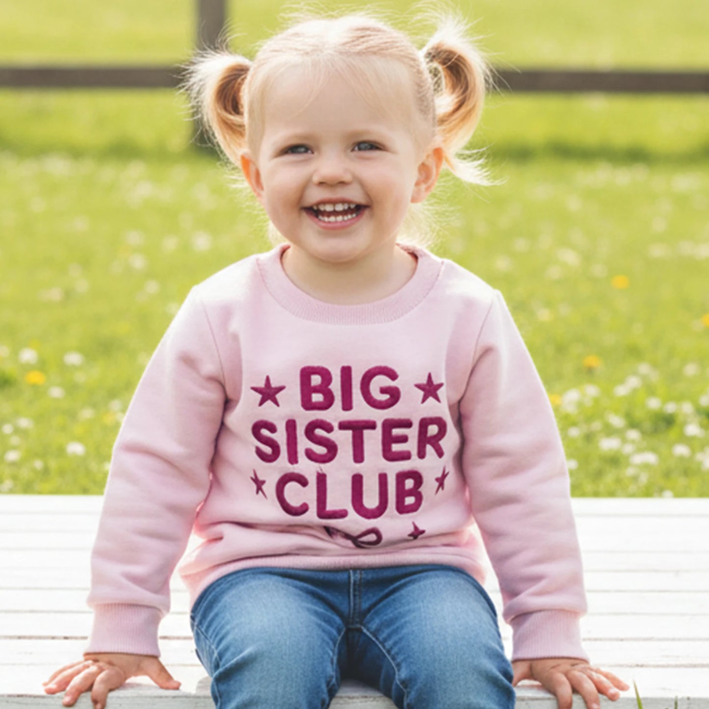 Girls Long Sleeve Sweatshirt - Letter Embroidery Pullover Top