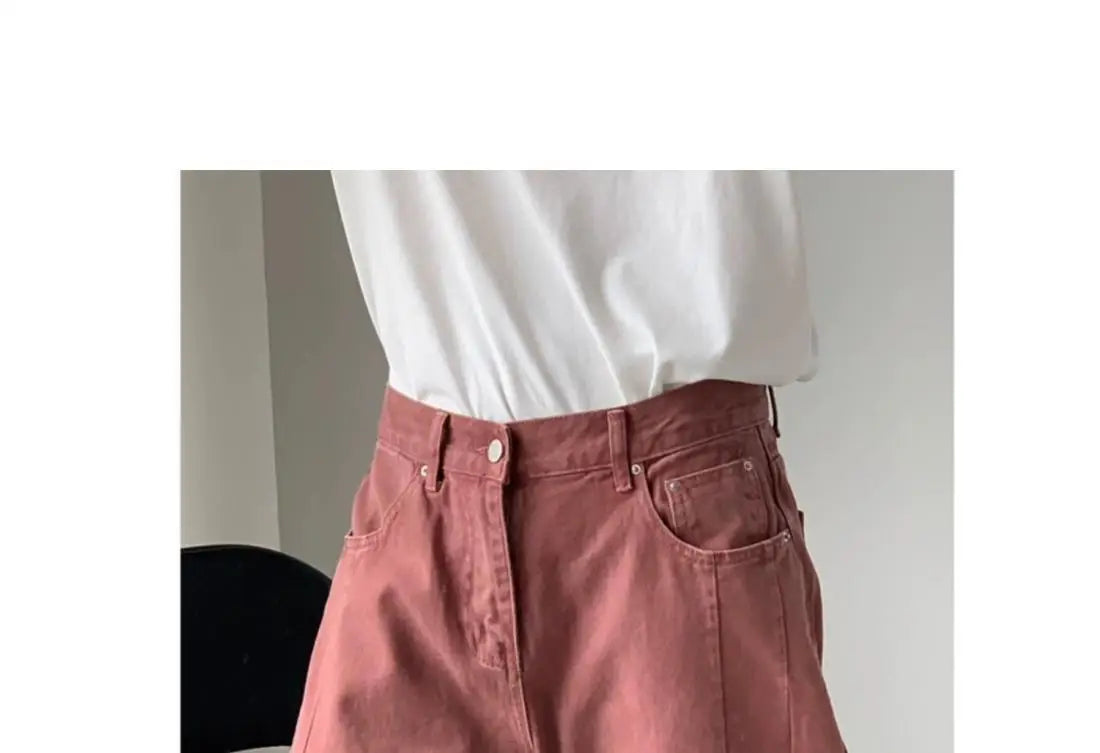 Men's High-Waisted Straight Jeans - Loose Wide Leg