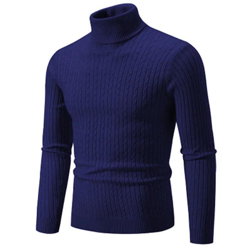 Men's Slim Fit Autumn Winter  Knitted Pullover Turtleneck