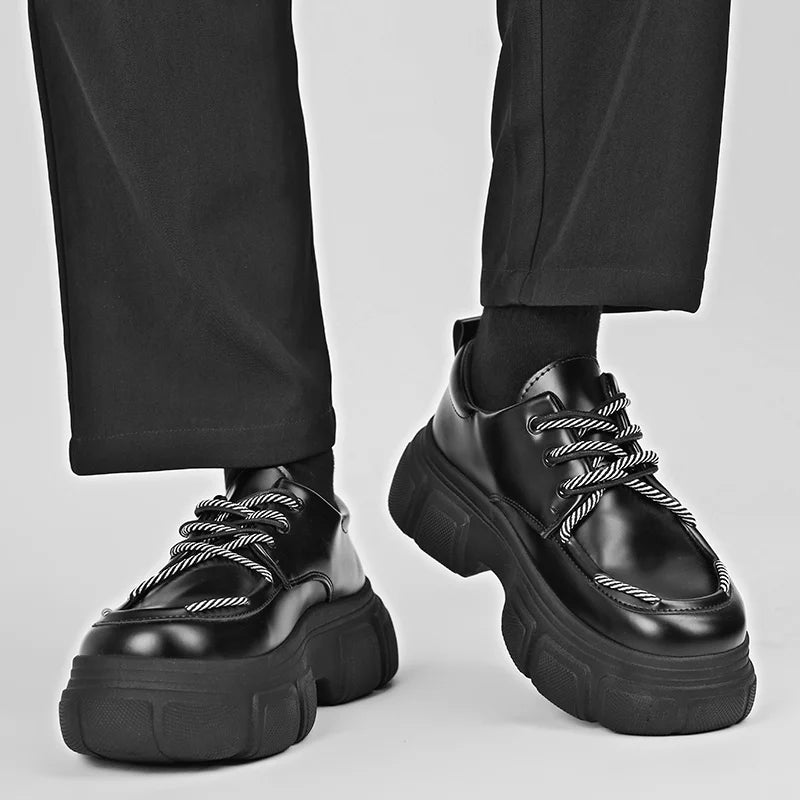 Men's Platform Leather Thick Sole British Shoes