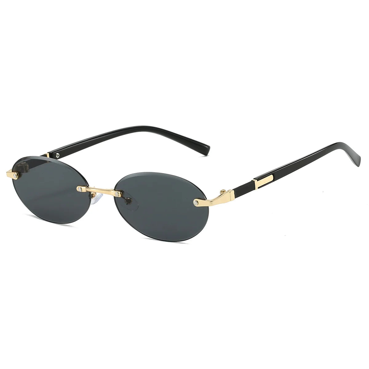 Unisex  Retro Metal Gradient Oval Sunglasses